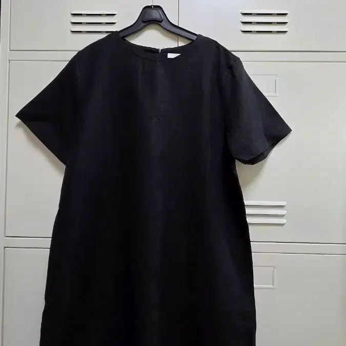 [BUNJANG] 45th Street Linen Short Sleeve Dress - Black, Free Size / 45번가 린넨 반팔 원피스 - 블랙,프리