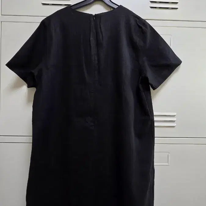 [BUNJANG] 45th Street Linen Short Sleeve Dress - Black, Free Size / 45번가 린넨 반팔 원피스 - 블랙,프리
