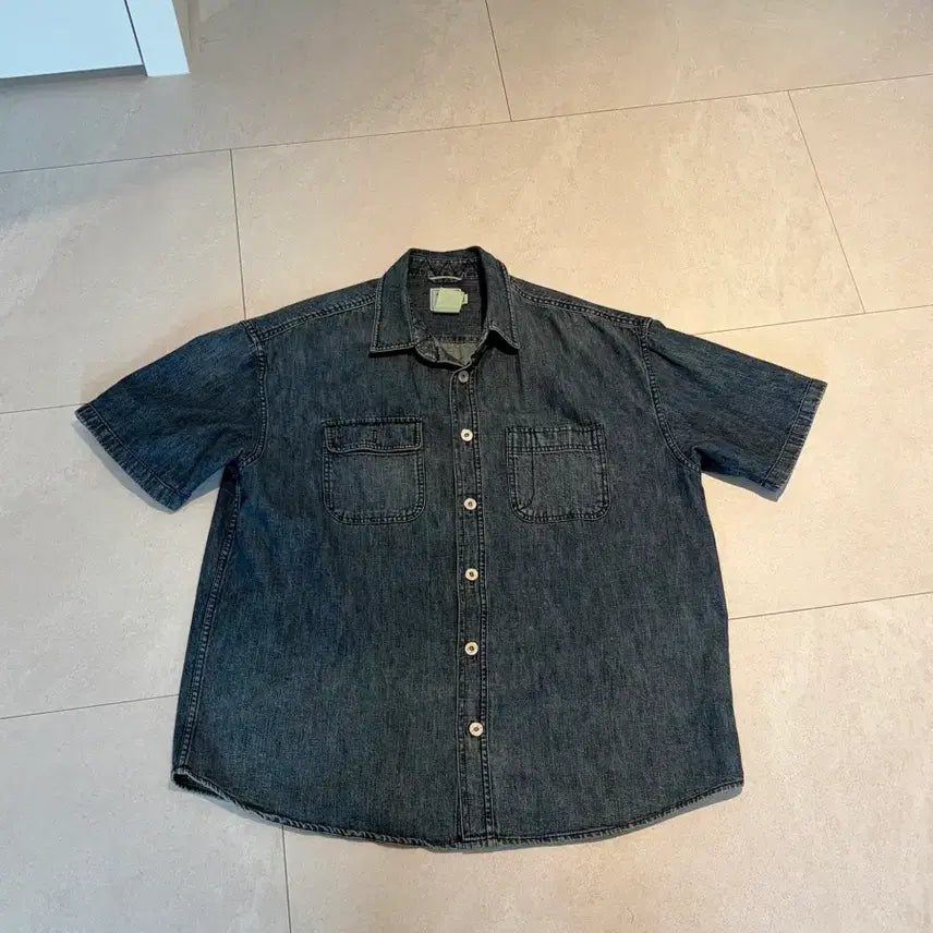 [SOLD OUT] 카키스 데님 반팔 셔츠 다크블루