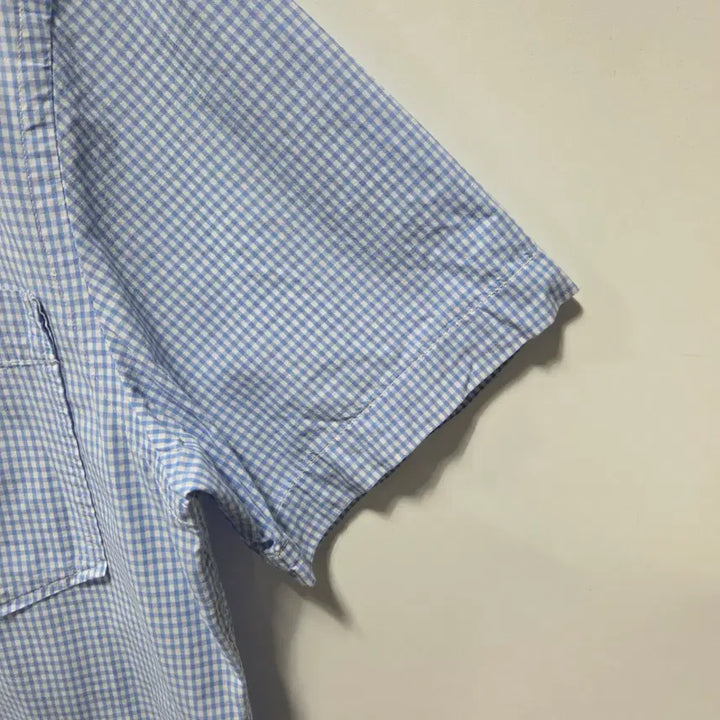 [SOLD OUT] 타미힐피거 라이트블루 체크 반팔 셔츠 M 26042114
