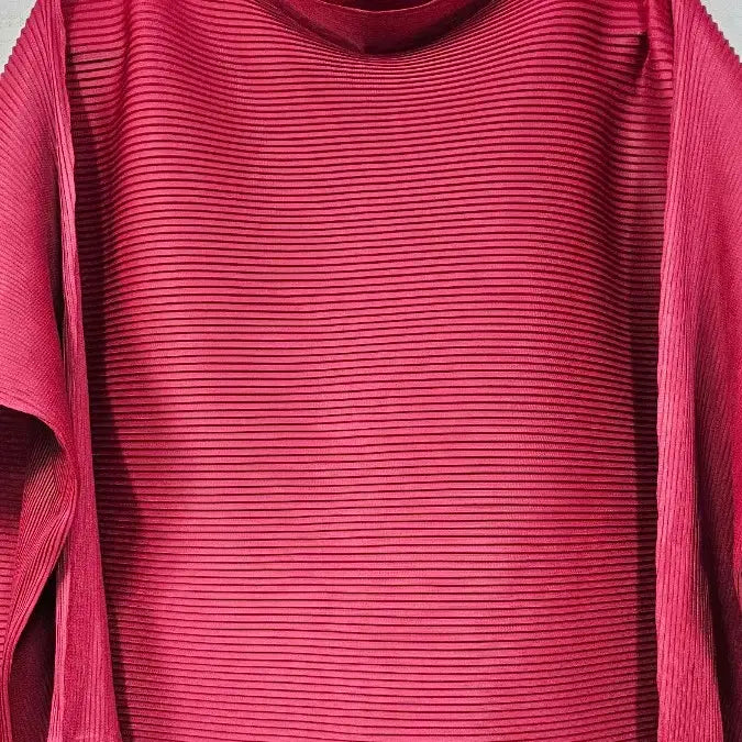 [BUNJANG] Pleats Burgundy 7/9 Sleeve Top / 플리츠  붉은색 7부 티셔츠