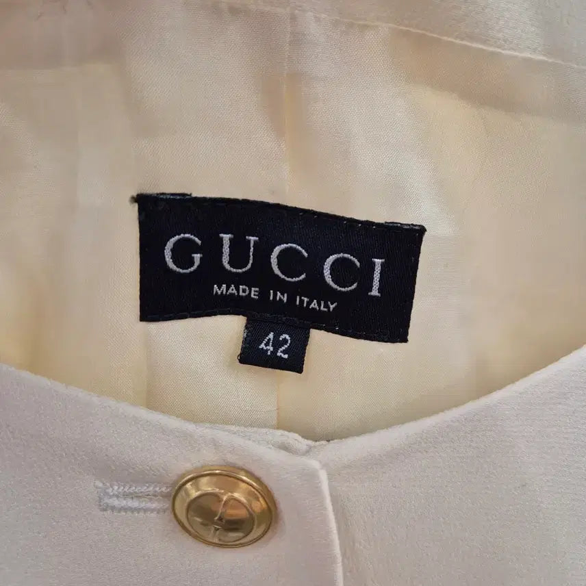 [BUNJANG] Gucci Ivory Silk Jacket / 구찌 실크 100% 아이보리 자켓 42