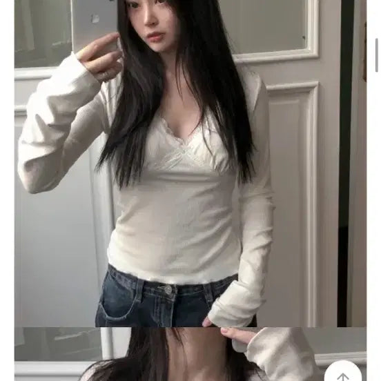 [SOLD OUT] 레이스 브이넥티