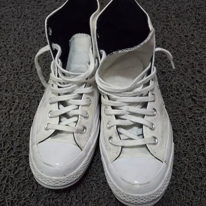 [BUNJANG] Converse All Star High Ivory Flame Custom Sneakers / 컨버스 올스타 하이 화이트 불꽃 커스텀