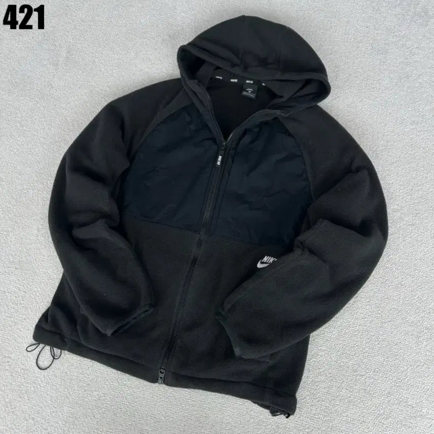 [BUNJANG] Nike Black Fleece Hooded Zip-Up Jacket / 나이키 블랙 폴리스 후드 집업
