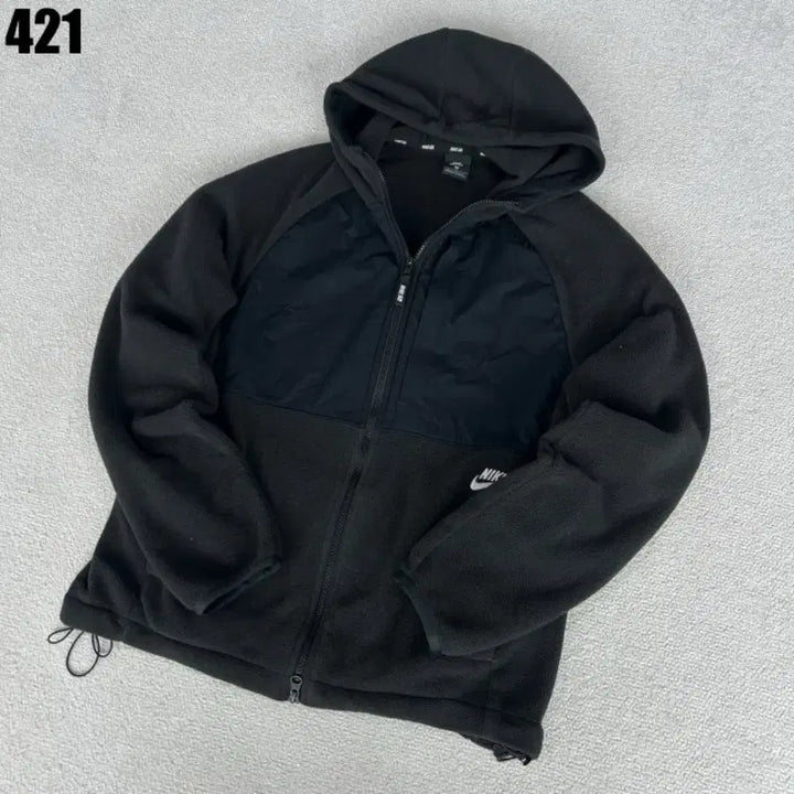 [BUNJANG] Nike Black Fleece Hooded Zip-Up Jacket / 나이키 블랙 폴리스 후드 집업