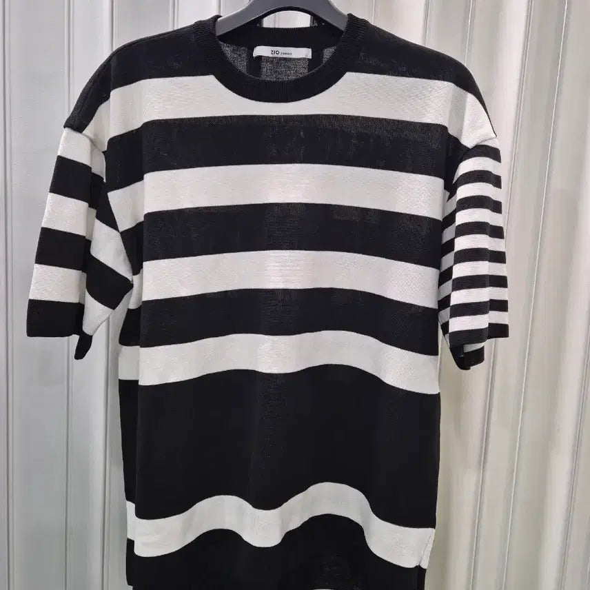 [BUNJANG] ZIO Songzio Black and White Stripe T-shirt XL / ZIO 송지오 블랙 화이트 스트라이프 반팔 XL