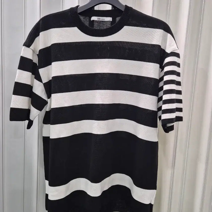 [BUNJANG] ZIO Songzio Black and White Stripe T-shirt XL / ZIO 송지오 블랙 화이트 스트라이프 반팔 XL
