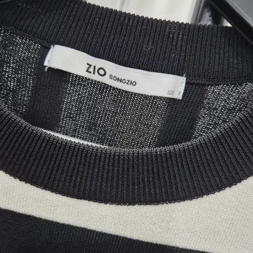 [BUNJANG] ZIO Songzio Black and White Stripe T-shirt XL / ZIO 송지오 블랙 화이트 스트라이프 반팔 XL