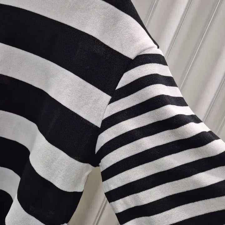 [BUNJANG] ZIO Songzio Black and White Stripe T-shirt XL / ZIO 송지오 블랙 화이트 스트라이프 반팔 XL