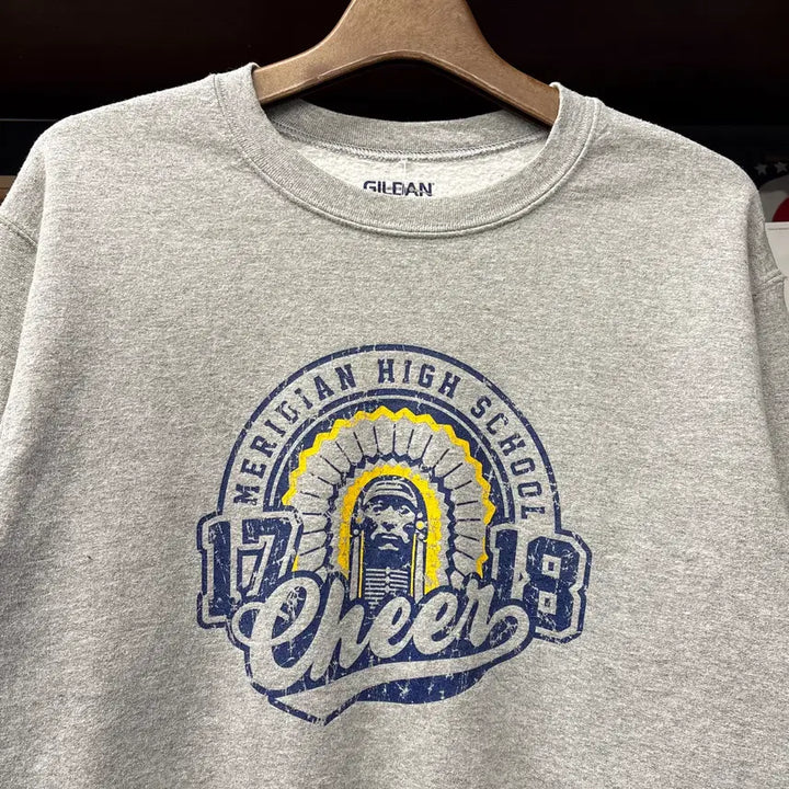 [BUNJANG] Gildan Meridian High School Cheers Sweatshirt / 길단 메리디안 하이스쿨 치어스 프린팅 스웻셔츠 N1237