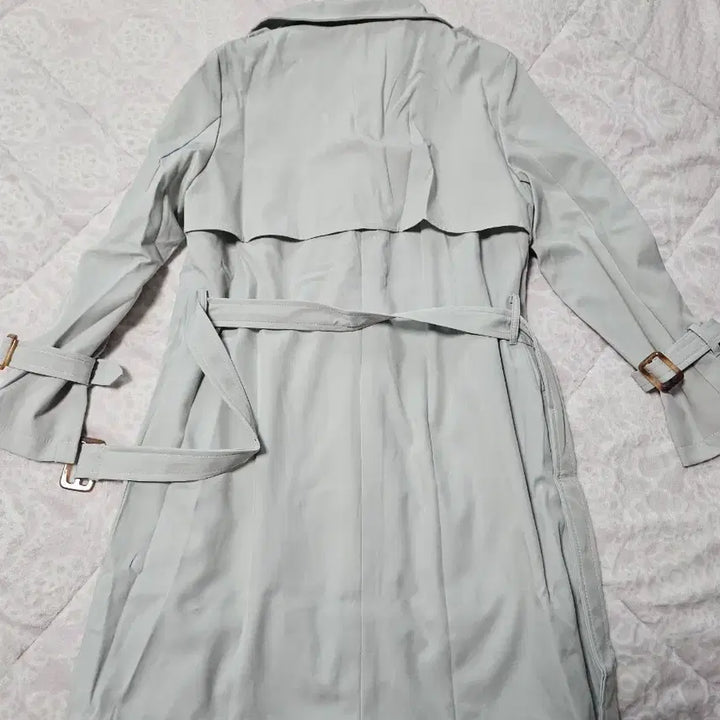 [BUNJANG] Mint Green Double Button Trench Coat / 민트색 더블 버튼 트렌치 코트