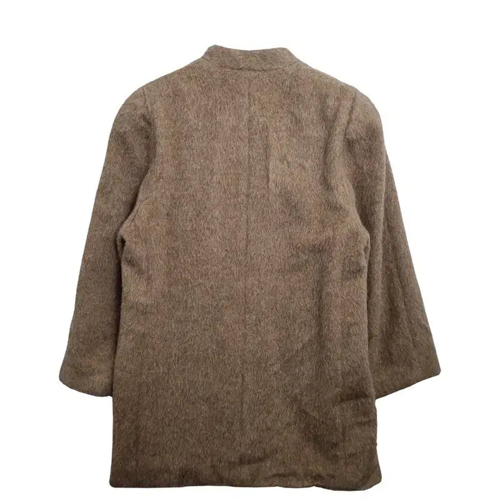 [BUNJANG] ADDENDA Wool 90% Brown No-Collar Single Coat [L] / ADDENDA 울 90% 브라운 노카라 싱글 코트 [L] 울 오버핏 여성