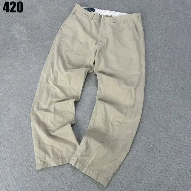 [BUNJANG] Polo Ralph Lauren Beige Cotton Pants / 폴로 랄프로렌 베이지 면바지
