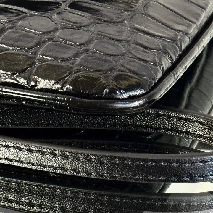 [BUNJANG] Yves Saint Laurent Crocodile Black Gold Clutch Bag / 입생로랑 크로커다일 블랙 골드 클러치백