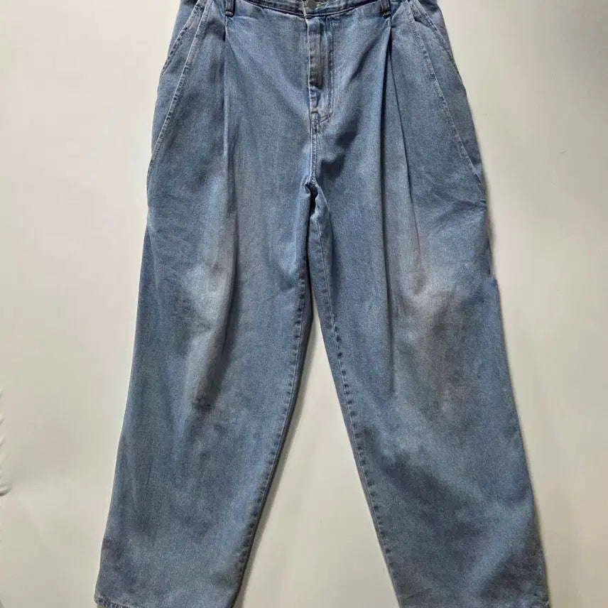 [BUNJANG] Setter Wide Leg Washed Denim Pants / 세터 핀턱 와이드 워싱 데님 팬츠 L 26042117