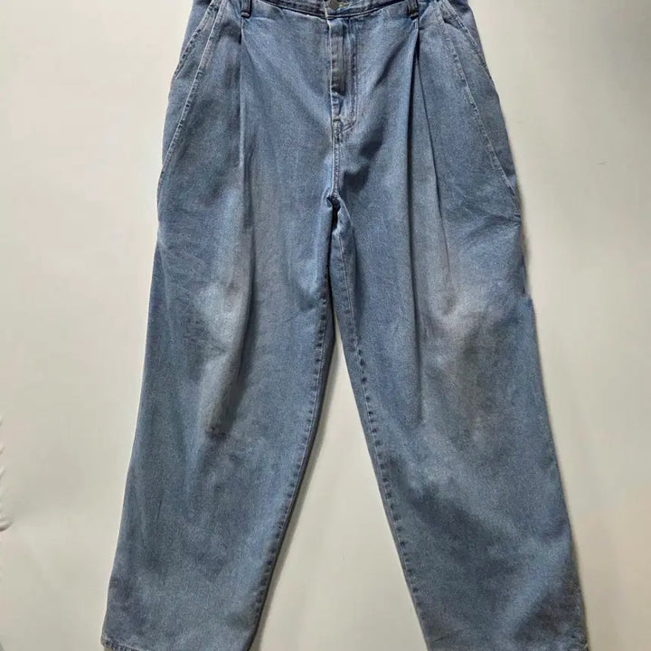 [BUNJANG] Setter Wide Leg Washed Denim Pants / 세터 핀턱 와이드 워싱 데님 팬츠 L 26042117