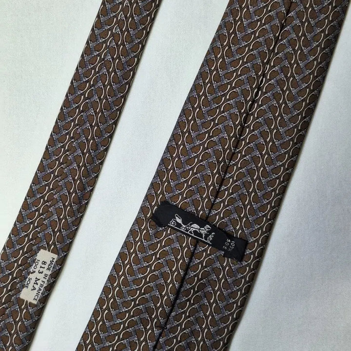 [BUNJANG] Hermes Horsebit Link Silk Tie / 에르메스 브라운 호스빗 링크 실크 넥타이