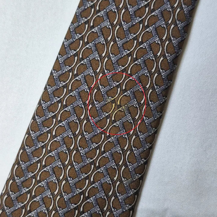 [BUNJANG] Hermes Horsebit Link Silk Tie / 에르메스 브라운 호스빗 링크 실크 넥타이