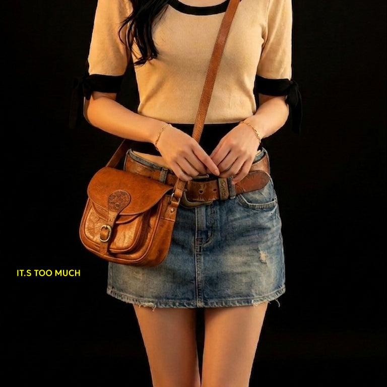 [BUNJANG] Vintage Leather Crossbody Bag / 466 크로스백 크로스가방 레더백 빈티지 가죽가방 레더가방 미니백