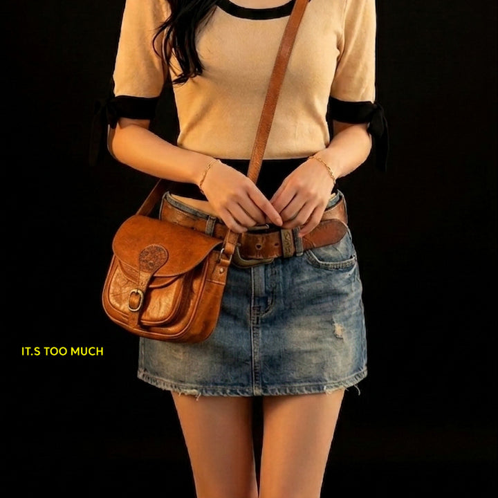 [BUNJANG] Vintage Leather Crossbody Bag / 466 크로스백 크로스가방 레더백 빈티지 가죽가방 레더가방 미니백