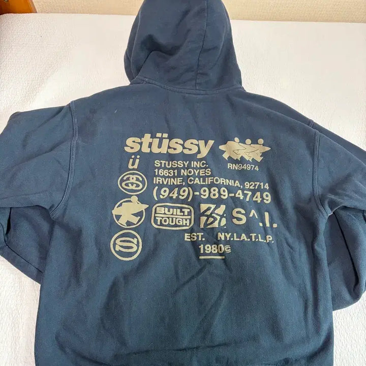 [BUNJANG] Stussy DNA Zip-Up Hoodie Navy XL / 스투시 DNA 집업 후드 네이비 XL