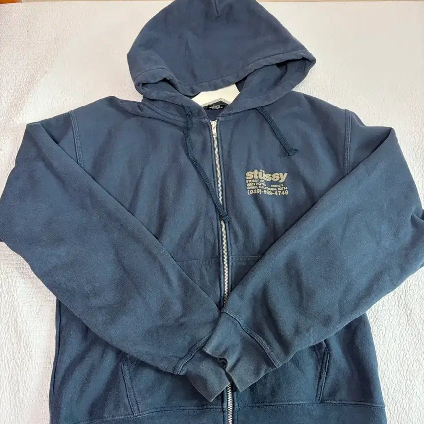 [BUNJANG] Stussy DNA Zip-Up Hoodie Navy XL / 스투시 DNA 집업 후드 네이비 XL