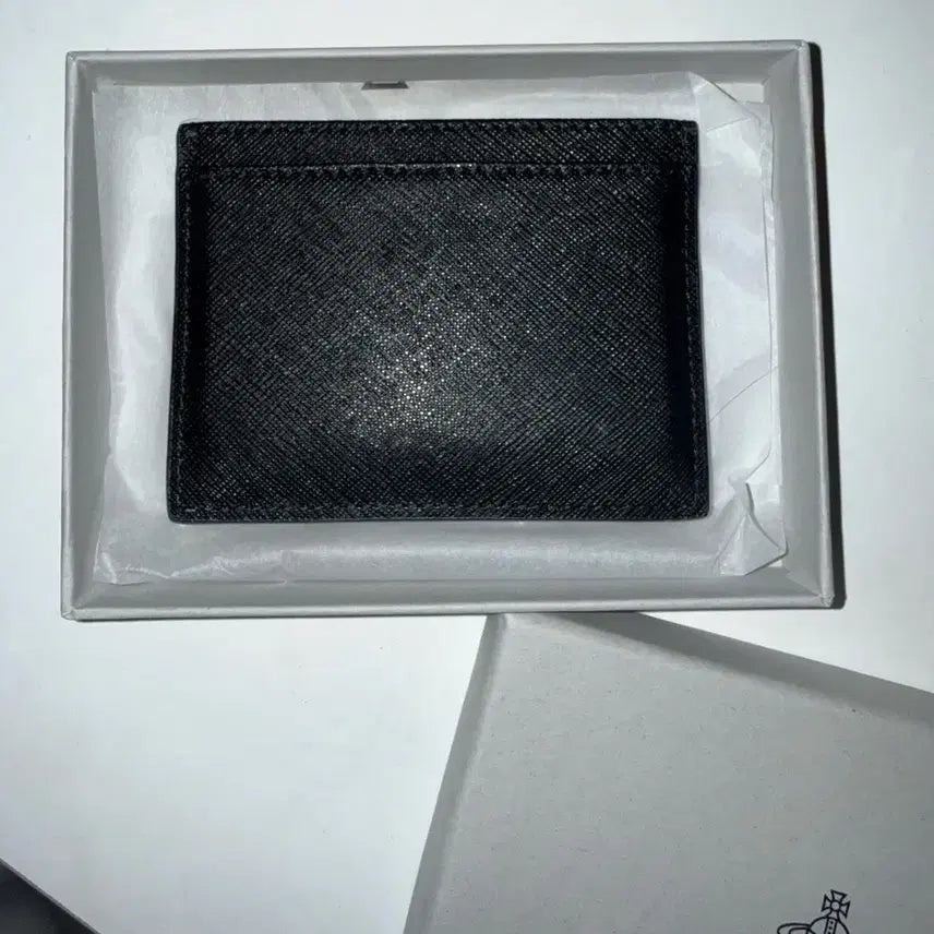 [BUNJANG] Vivienne Westwood Saffiano Leather Flat Card Wallet / 비비안웨스트우드 블랙 카드지갑 사피아노 레더 플랫 카드지갑