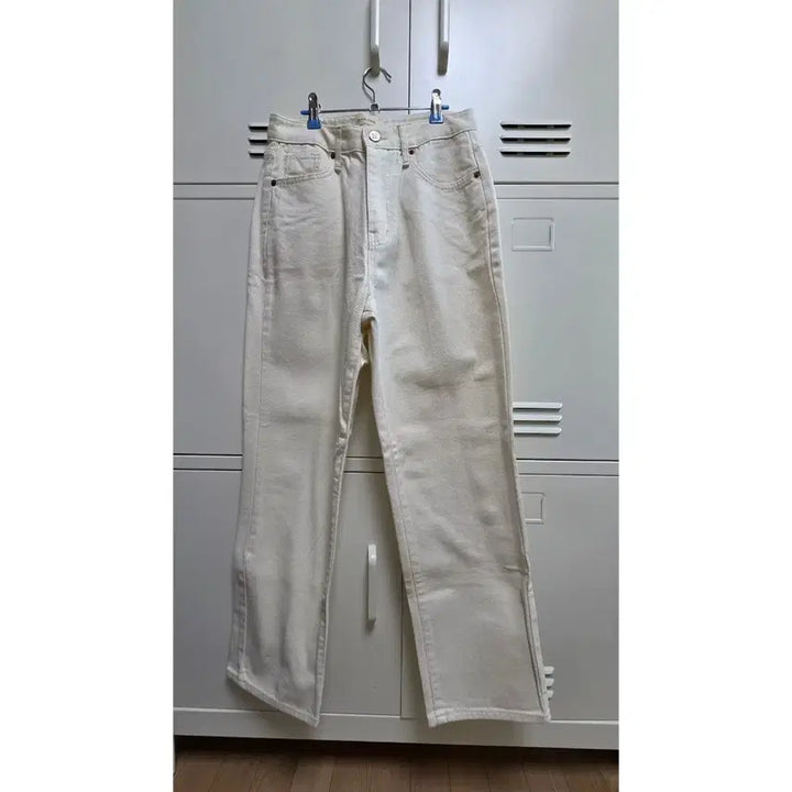 [BUNJANG] Unbranded Straight Fleece Denim - Ivory, S / 스트레이트 기모 데님 - 아이보리,S