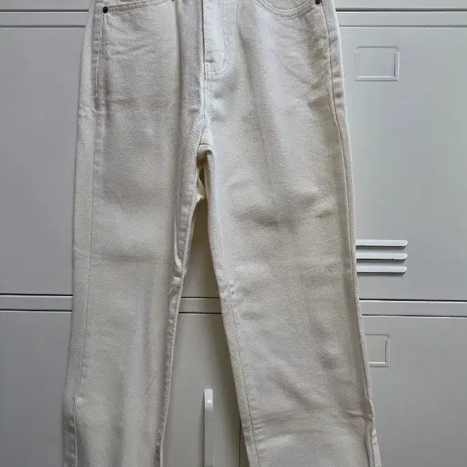 [BUNJANG] Unbranded Straight Fleece Denim - Ivory, S / 스트레이트 기모 데님 - 아이보리,S