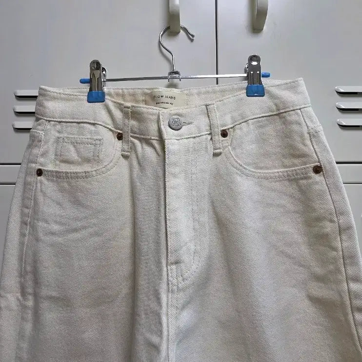 [BUNJANG] Unbranded Straight Fleece Denim - Ivory, S / 스트레이트 기모 데님 - 아이보리,S