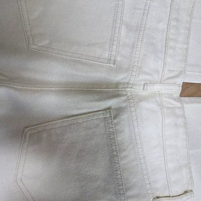 [BUNJANG] Unbranded Straight Fleece Denim - Ivory, S / 스트레이트 기모 데님 - 아이보리,S