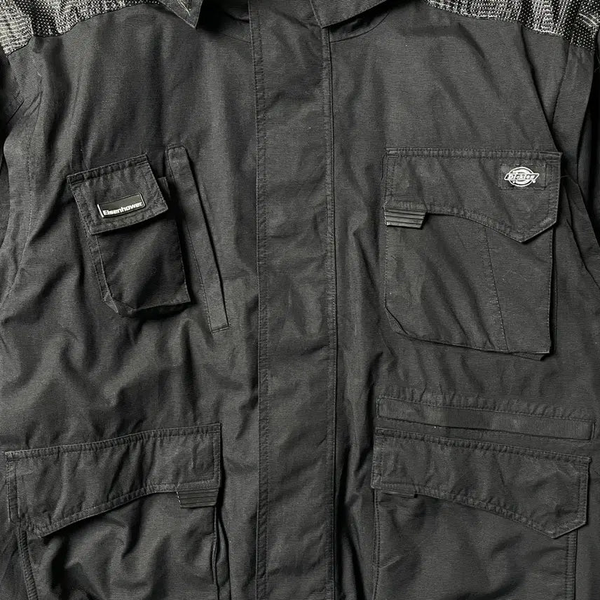 [BUNJANG] Dickies Black Detachable Hood Vest Work Jacket / DICKIES 디키즈 블랙 후드 탈부착 베스트 워크 자켓 A00830