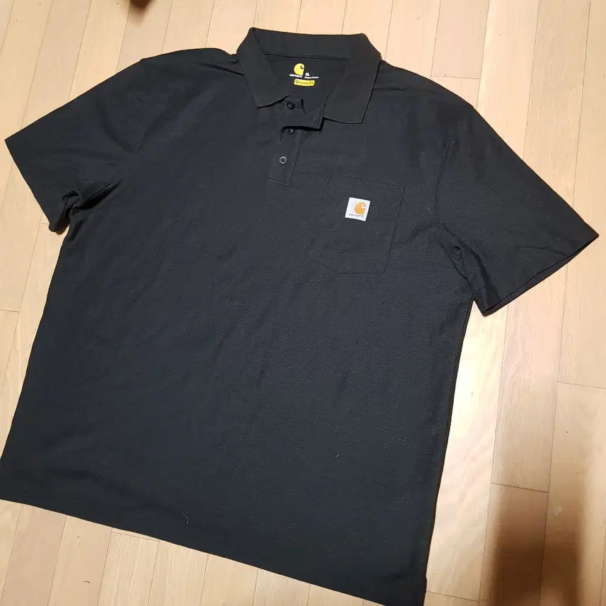 [SOLD OUT] XL오버핏/ 신동품/ 칼하트 반팔 블랙폴로카라셔츠/421-3XL노/스투시