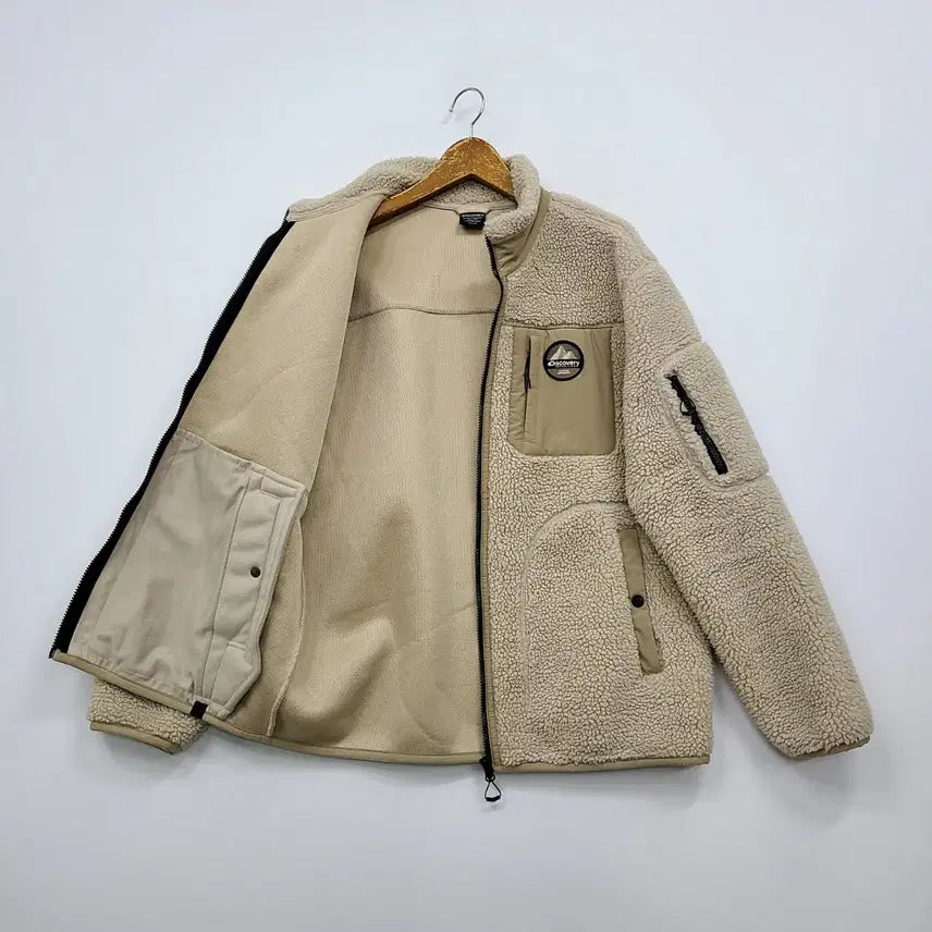 [BUNJANG] Discovery Beige Fleece Jacket / 디스커버리 베이지 뽀글이 플리스 자켓/105/앨리스/1022