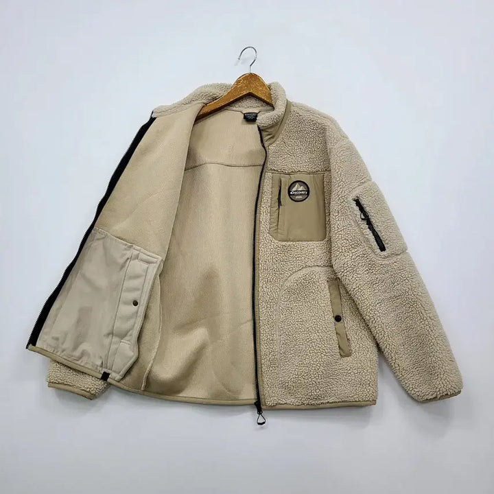 [BUNJANG] Discovery Beige Fleece Jacket / 디스커버리 베이지 뽀글이 플리스 자켓/105/앨리스/1022