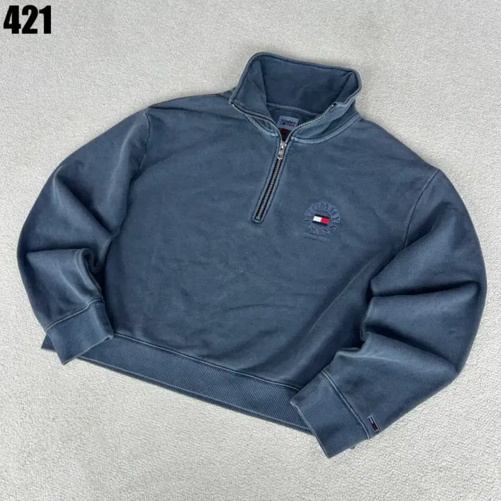 [BUNJANG] Tommy Hilfiger Half-Zip Sweatshirt Navy / 타미힐피거 하프집업 맨투맨 네이비