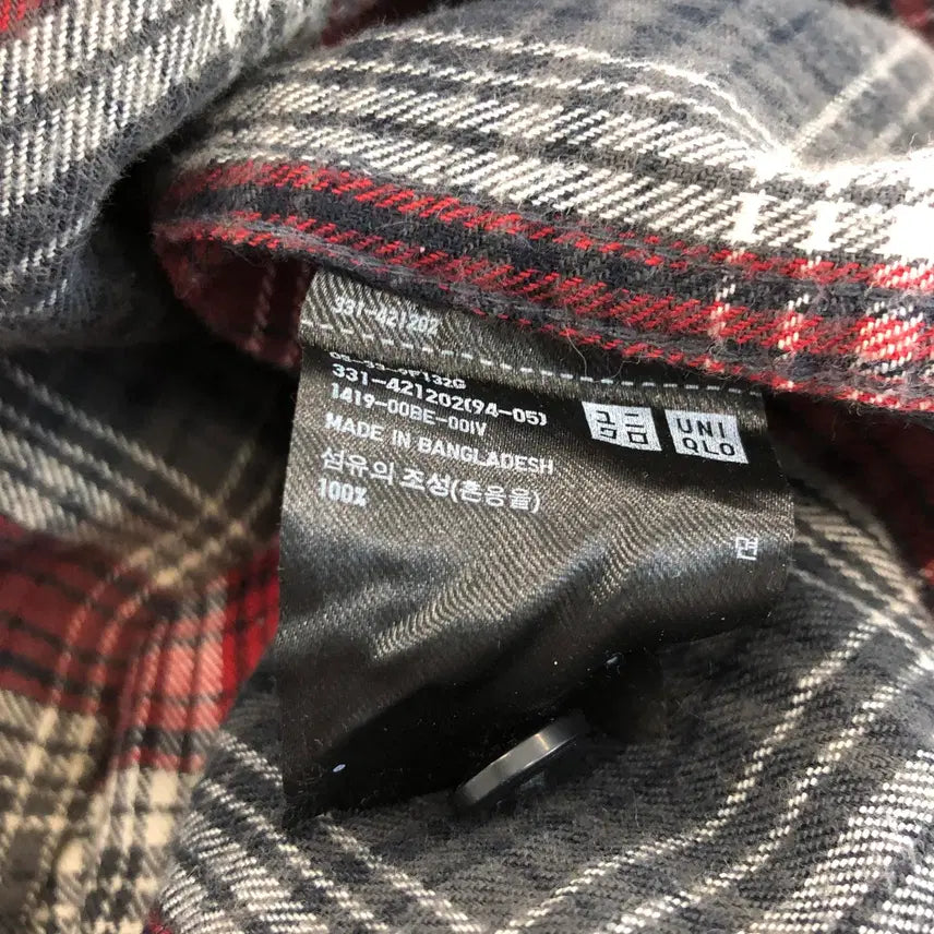 [BUNJANG] Uniqlo Flannel Cotton Checkered Shirt XL / 유니클로 플란넬 코튼 체크셔츠 XL