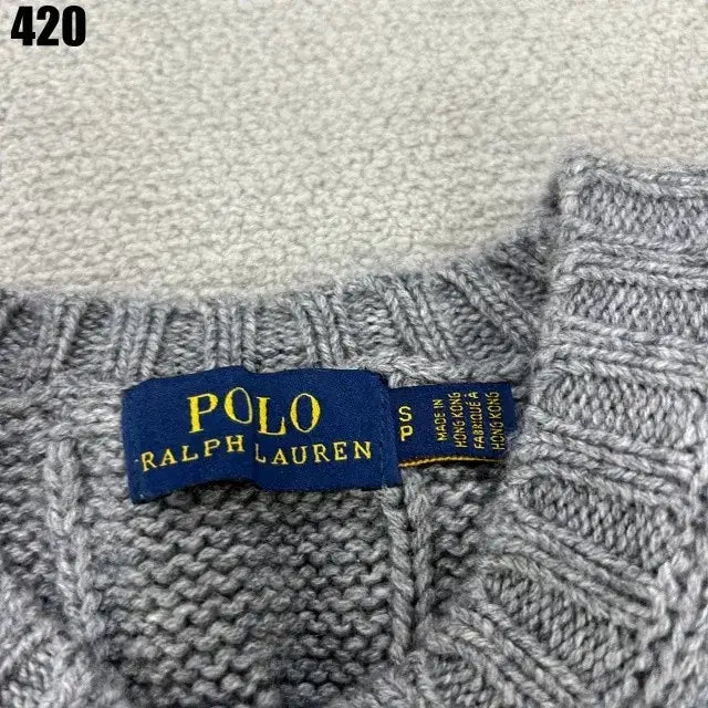 [BUNJANG] Polo Ralph Lauren Cable Knit Sweater Gray / 폴로 랄프로렌 케이블 니트 그레이