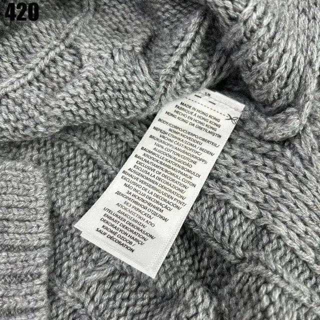 [BUNJANG] Polo Ralph Lauren Cable Knit Sweater Gray / 폴로 랄프로렌 케이블 니트 그레이