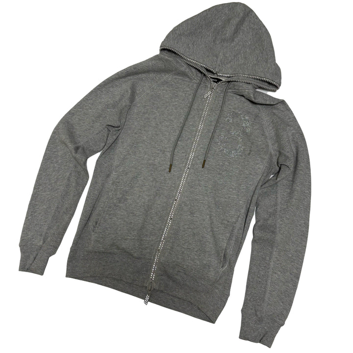 [BUNJANG] Loen Gray Cubic Logo Hoodie Zip-up / 로엔 그레이 큐빅 로고 후드 집업
