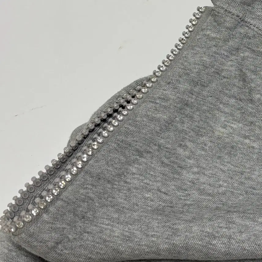 [BUNJANG] Loen Gray Cubic Logo Hoodie Zip-up / 로엔 그레이 큐빅 로고 후드 집업