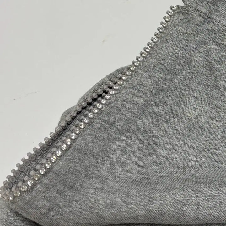 [BUNJANG] Loen Gray Cubic Logo Hoodie Zip-up / 로엔 그레이 큐빅 로고 후드 집업