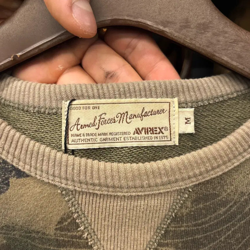 [BUNJANG] Avirex Forty Contour Line Camo Cotton Sweatshirt / 아비렉스 40주년 FORTY 컨투어라인 카모 코튼스웻셔츠 N1239