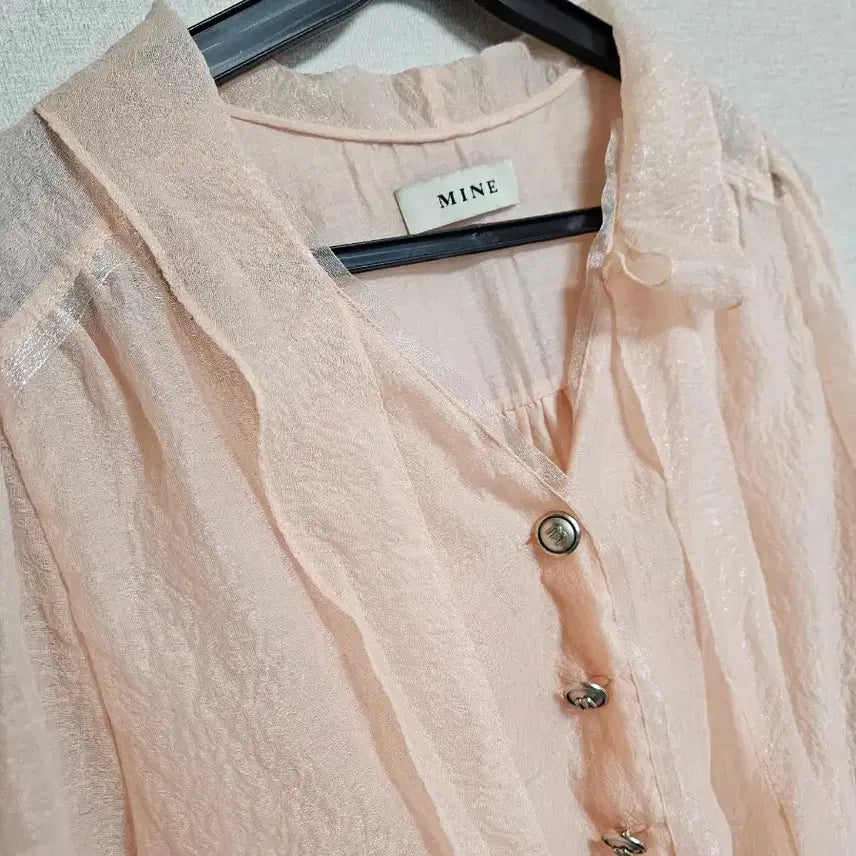 [SOLD OUT] MINE 핑크 시스루 블라우스 82-94-160