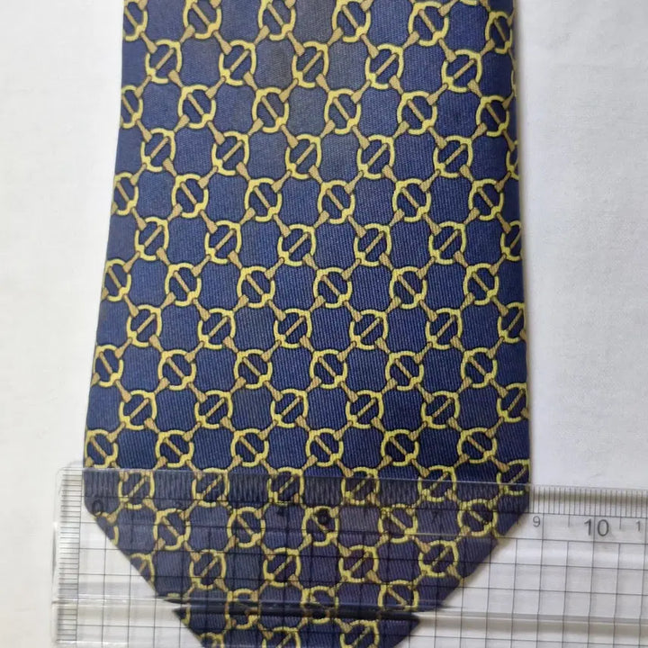 [BUNJANG] Hermès Blue Gold Chain Pattern Silk Tie / 에르메스 블루 골드 체인패턴 실크 넥타이