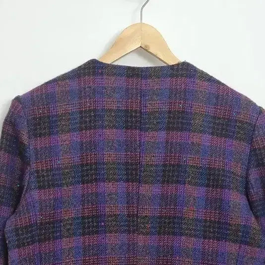 [BUNJANG] JPN Purple Check Blazer [L] Vintage Tweed Jacket / JPN 퍼플 체크 블레이저 [L] 빈티지 트위드 자켓/ 레트로