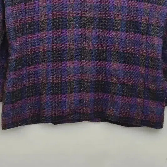 [BUNJANG] JPN Purple Check Blazer [L] Vintage Tweed Jacket / JPN 퍼플 체크 블레이저 [L] 빈티지 트위드 자켓/ 레트로