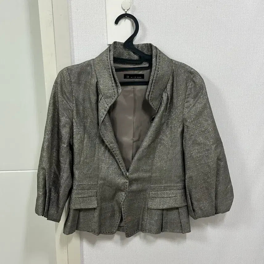 [SOLD OUT] 반짝이 은색 숏 자켓 [85] - 배송비포함