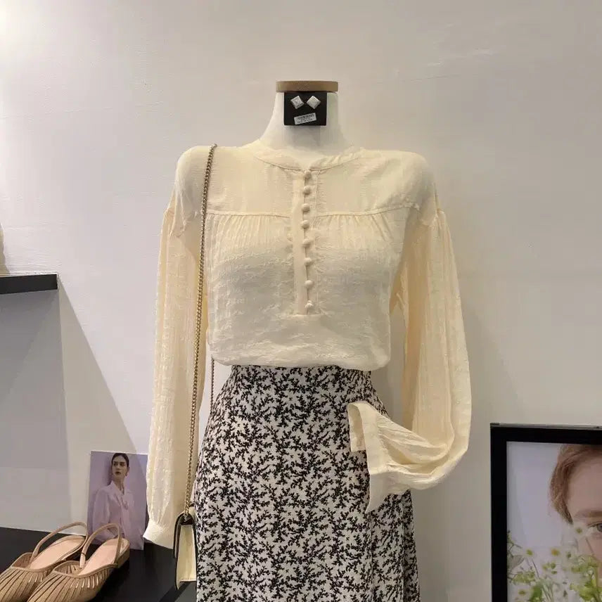 [BUNJANG] NINE Floral Print Flare Skirt / 나인)잔꽃무늬 스커트
